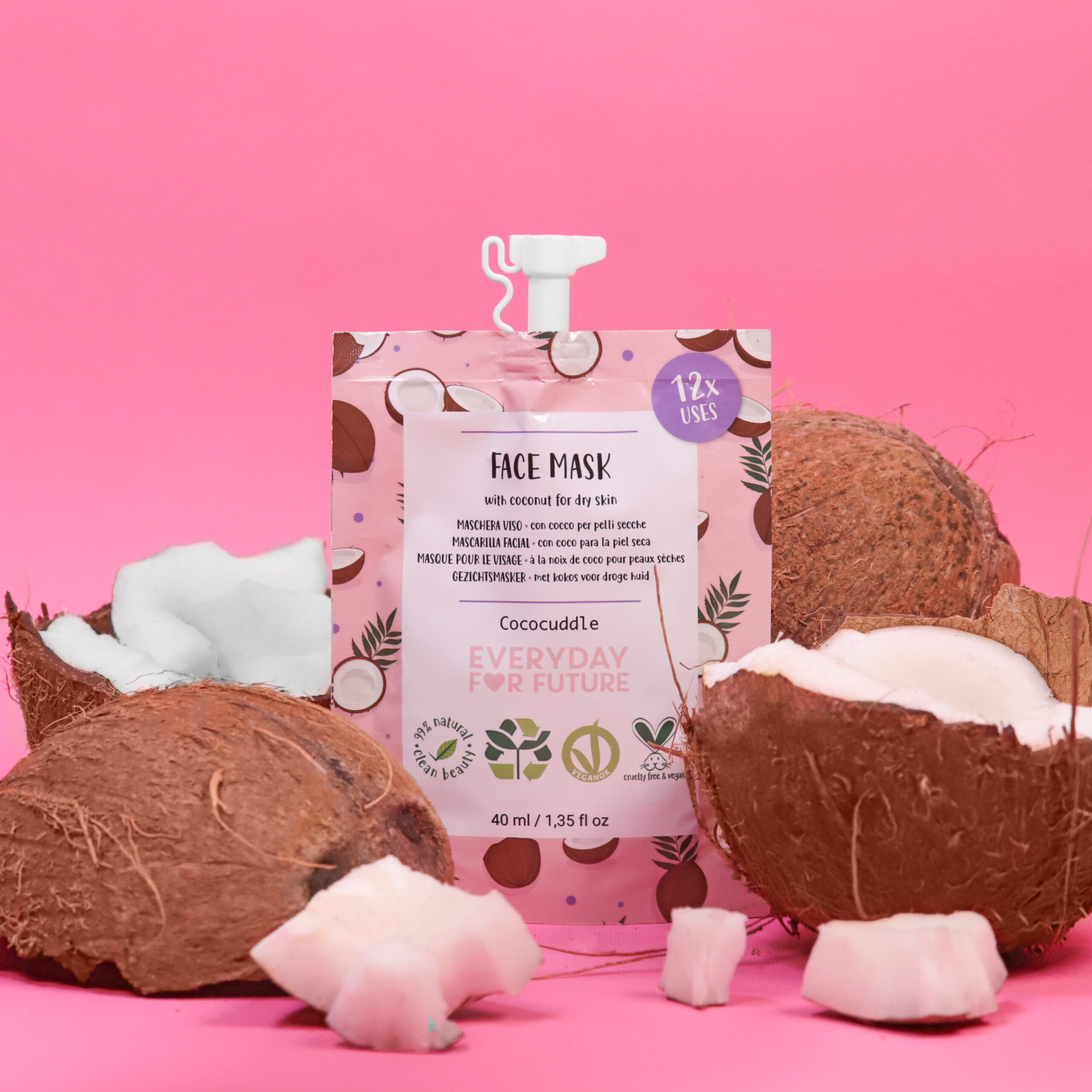 Maschera viso emolliente con estratti di olio di cocco - Cococuddle