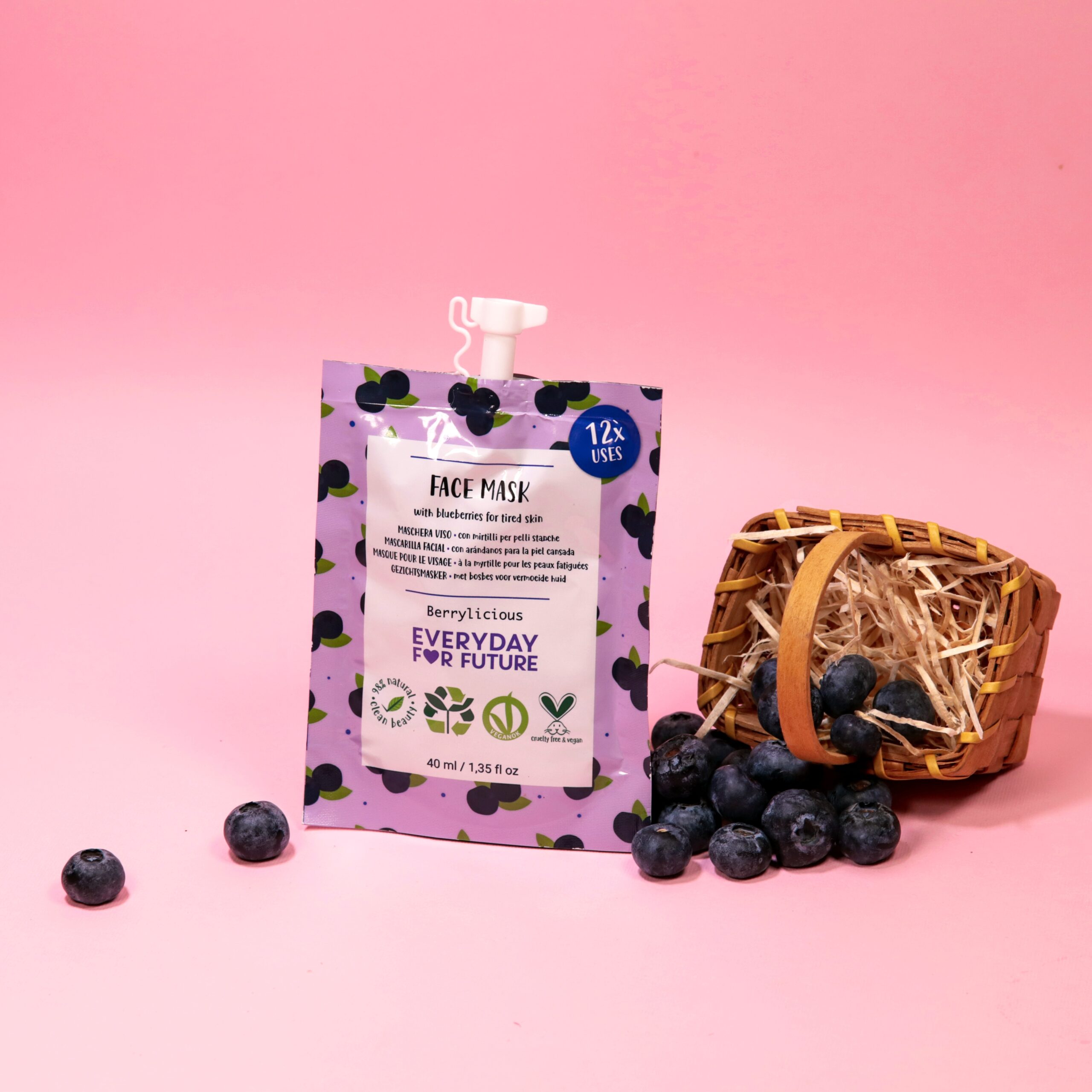 Maschera viso rassodante con estratto di mirtillo - Berrylicious