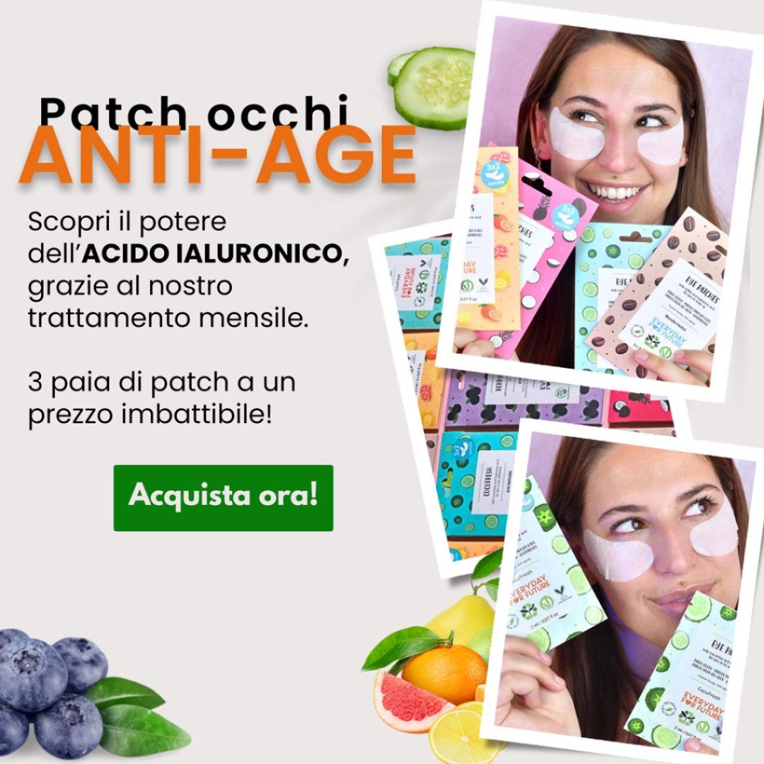 Patch Occhi con Acido Ialuronico. Un trattamento mensile composto da 3 paia di patch a un prezzo imbattibile