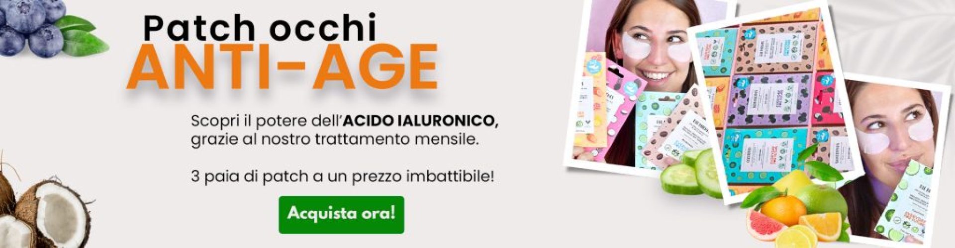 Patch Occhi anti-age con Acido Ialuronico. Un trattamento mensile di 3 paia di patch a un prezzo imbattibile